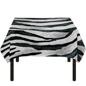 White Tiger Stripe Pattern Print Tablecloth Kitchen Decor Home Decor