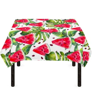 White Tropical Watermelon Pattern Print Tablecloth Kitchen Decor Home Decor