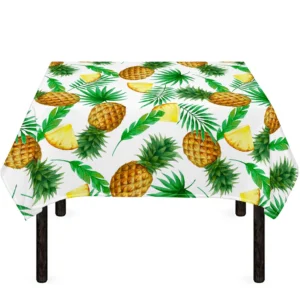White Watercolor Pineapple Pattern Print Tablecloth Kitchen Decor Home Decor