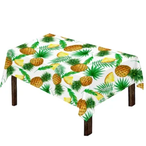 White Watercolor Pineapple Pattern Print Tablecloth Kitchen Decor Home Decor
