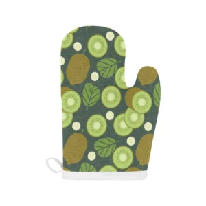 Whole Sliced Kiwi Leave and Flower Heat Resistant Oven Mitts Pot Holders Set
