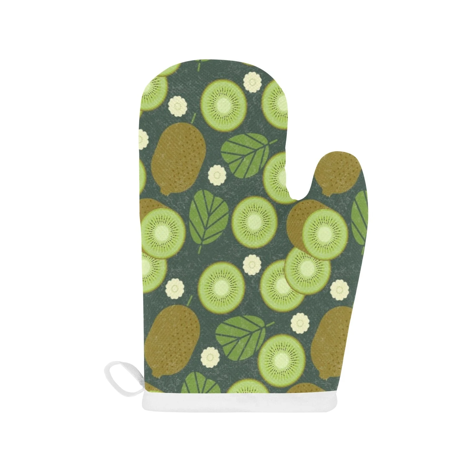 Whole Sliced Kiwi Leave and Flower Heat Resistant Oven Mitts Pot Holders Set Whole Sliced Kiwi Leave and Flower Heat Resistant Oven Mitts Pot Holders Set