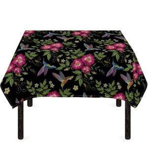 Wild Flowers And Hummingbird Print Tablecloth Kitchen Decor Home Decor
