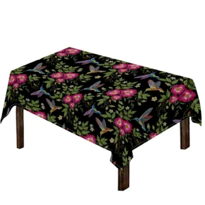 Wild Flowers And Hummingbird Print Tablecloth Kitchen Decor Home Decor