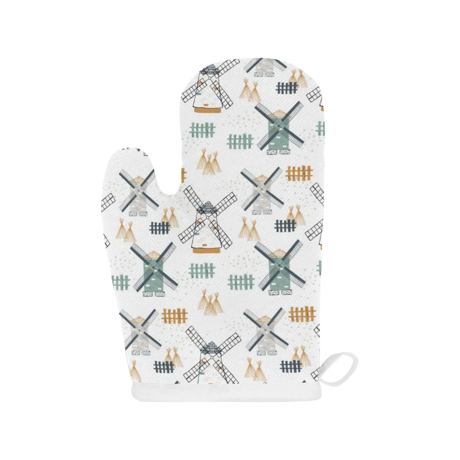 Windmill Pattern Heat Resistant Oven Mitts Pot Holders Set Windmill Pattern Heat Resistant Oven Mitts Pot Holders Set