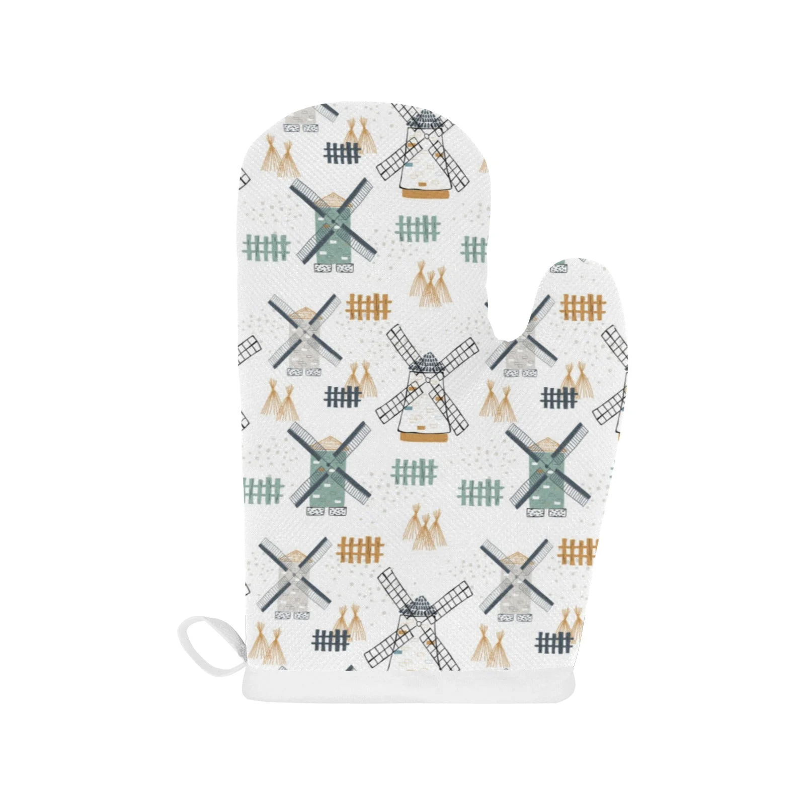 Windmill Pattern Heat Resistant Oven Mitts Pot Holders Set Windmill Pattern Heat Resistant Oven Mitts Pot Holders Set