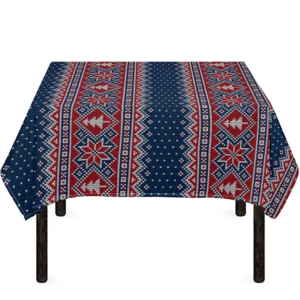 Winter Holiday Knitted Pattern Print Tablecloth Kitchen Decor Home Decor