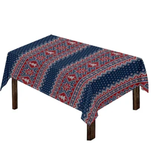 Winter Holiday Knitted Pattern Print Tablecloth Kitchen Decor Home Decor