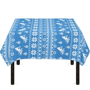 Winter Ski Knitting Pattern Print Tablecloth Kitchen Decor Home Decor