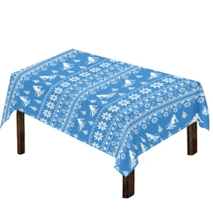 Winter Ski Knitting Pattern Print Tablecloth Kitchen Decor Home Decor