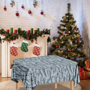 Winter Tiger Stripe Camo Pattern Print Tablecloth Kitchen Decor Home Decor