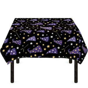 Wizard Hat Pattern Print Tablecloth Kitchen Decor Home Decor