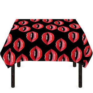 Women's Lips Pattern Print Tablecloth Kitchen Decor Home Decor