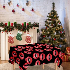 Women's Lips Pattern Print Tablecloth Kitchen Decor Home Decor