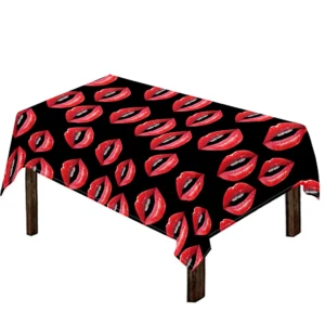 Women's Lips Pattern Print Tablecloth Kitchen Decor Home Decor