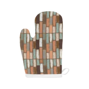 Wood Printed Pattern Print Design 02 Heat Resistant Oven Mitts & Pot Holders Set