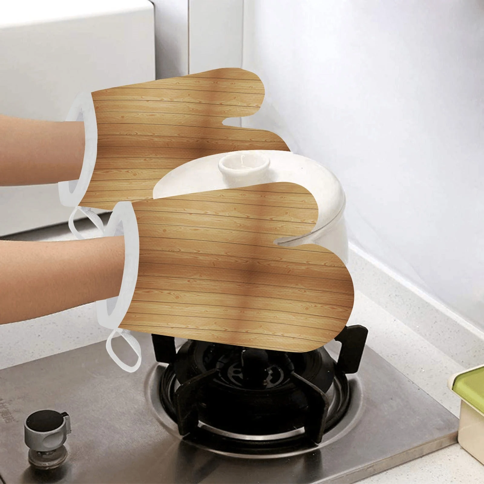 Wood Printed Pattern Print Design 05 Heat Resistant Oven Mitts & Pot Holders Set Wood Printed Pattern Print Design 05 Heat Resistant Oven Mitts & Pot Holders Set