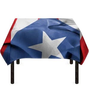 Wrinkled Puerto Rican Flag Print Tablecloth Kitchen Decor Home Decor