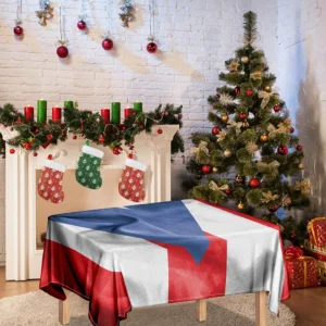 Wrinkled Puerto Rican Flag Print Tablecloth Kitchen Decor Home Decor