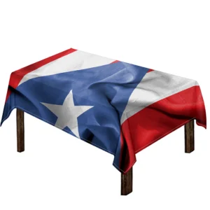 Wrinkled Puerto Rican Flag Print Tablecloth Kitchen Decor Home Decor