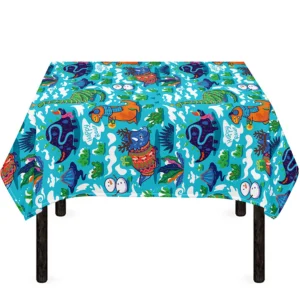 Xmas Dinosaur Pattern Print Tablecloth Kitchen Decor Home Decor