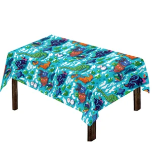 Xmas Dinosaur Pattern Print Tablecloth Kitchen Decor Home Decor