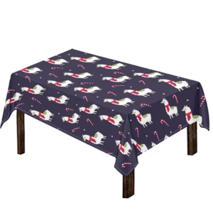 Xmas Llama Pattern Print Tablecloth Kitchen Decor Home Decor
