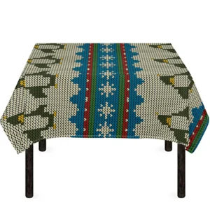 Xmas Penguin Pattern Print Tablecloth Kitchen Decor Home Decor
