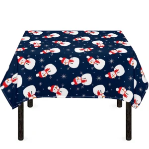 Xmas Snowman Pattern Print Tablecloth Kitchen Decor Home Decor