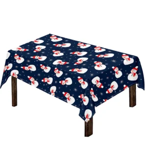 Xmas Snowman Pattern Print Tablecloth Kitchen Decor Home Decor