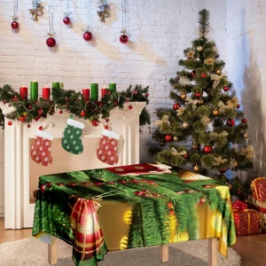 Xmas Tree Print Tablecloth Kitchen Decor Home Decor
