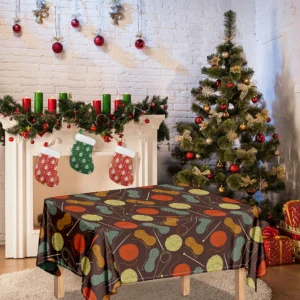 Yarn And Needle Pattern Print Tablecloth Kitchen Decor Home Decor