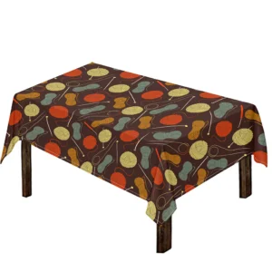 Yarn And Needle Pattern Print Tablecloth Kitchen Decor Home Decor