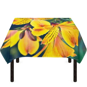 Yellow Alstroemeria Print Tablecloth Kitchen Decor Home Decor