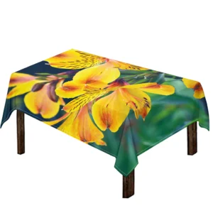 Yellow Alstroemeria Print Tablecloth Kitchen Decor Home Decor