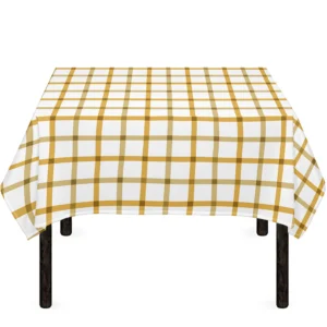Yellow And Beige Tattersall Print Tablecloth Kitchen Decor Home Decor