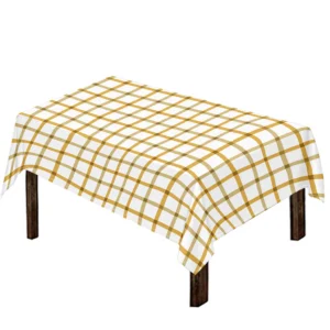 Yellow And Beige Tattersall Print Tablecloth Kitchen Decor Home Decor