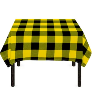 Yellow And Black Buffalo Check Print Tablecloth Kitchen Decor Home Decor