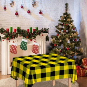 Yellow And Black Buffalo Check Print Tablecloth Kitchen Decor Home Decor