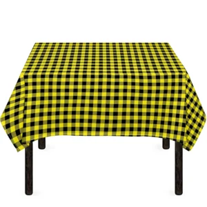 Yellow And Black Check Pattern Print Tablecloth Kitchen Decor Home Decor