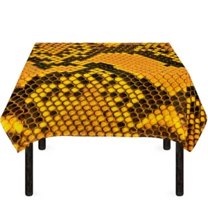 Yellow And Black Snakeskin Print Tablecloth Kitchen Decor Home Decor