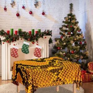 Yellow And Black Snakeskin Print Tablecloth Kitchen Decor Home Decor
