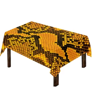Yellow And Black Snakeskin Print Tablecloth Kitchen Decor Home Decor