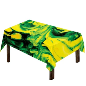 Yellow And Green Acid Melt Print Tablecloth Kitchen Decor Home Decor
