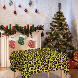 Yellow And Purple Leopard Pattern Print Tablecloth Kitchen Decor Home Decor