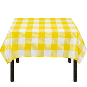 Yellow And White Buffalo Check Print Tablecloth Kitchen Decor Home Decor