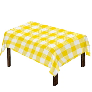 Yellow And White Buffalo Check Print Tablecloth Kitchen Decor Home Decor