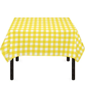 Yellow And White Check Pattern Print Tablecloth Kitchen Decor Home Decor