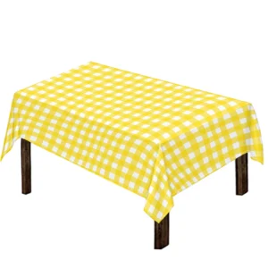 Yellow And White Check Pattern Print Tablecloth Kitchen Decor Home Decor