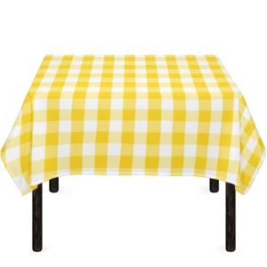 Yellow And White Gingham Pattern Print Tablecloth Kitchen Decor Home Decor